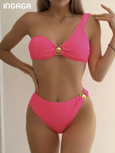 Load image into Gallery viewer, High Waist Bikini with Gold Connectors