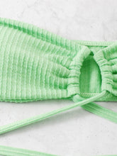 Load image into Gallery viewer, Ribbed Drawstring Strappy Bikini Swimsuit