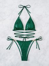Load image into Gallery viewer, Criss Cross Bandage Woman Swimsuit T-Back Bikini