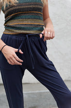 Load image into Gallery viewer, Tie-ankle pants in Navy