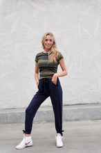 Load image into Gallery viewer, Tie-ankle pants in Navy