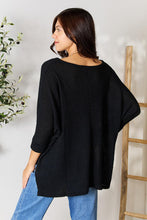 Load image into Gallery viewer, Full Size Round Neck High-Low Slit Knit Top