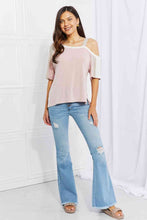 Load image into Gallery viewer, Pink Cold Shoulder Tee