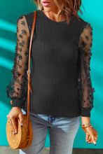 Load image into Gallery viewer, Woman's Textured Applique Long Sleeve Blouse
