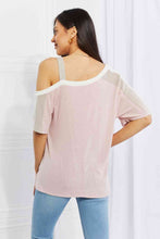Load image into Gallery viewer, Pink Cold Shoulder Tee