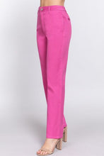 Load image into Gallery viewer, Pink High Waist Straight Twill Pants