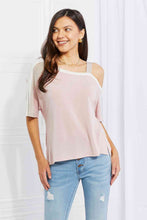 Load image into Gallery viewer, Pink Cold Shoulder Tee