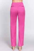 Load image into Gallery viewer, Pink High Waist Straight Twill Pants