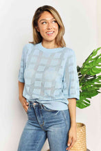 Load image into Gallery viewer, Woman's Ribbed Trim Round Neck Knit Top