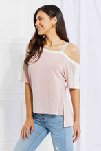 Load image into Gallery viewer, Pink Cold Shoulder Tee