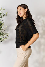 Load image into Gallery viewer, Woman's Ribbed Trim Round Neck Knit Top