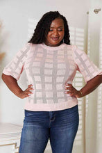 Load image into Gallery viewer, Woman's Ribbed Trim Round Neck Knit Top