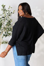 Load image into Gallery viewer, Full Size Round Neck High-Low Slit Knit Top