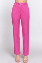 Load image into Gallery viewer, Pink High Waist Straight Twill Pants