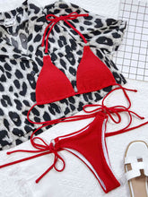 Load image into Gallery viewer, Textured Halter Neck Tie Side Bikini Set