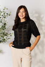 Load image into Gallery viewer, Woman's Ribbed Trim Round Neck Knit Top