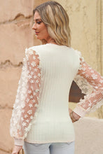 Load image into Gallery viewer, Woman's Textured Applique Long Sleeve Blouse