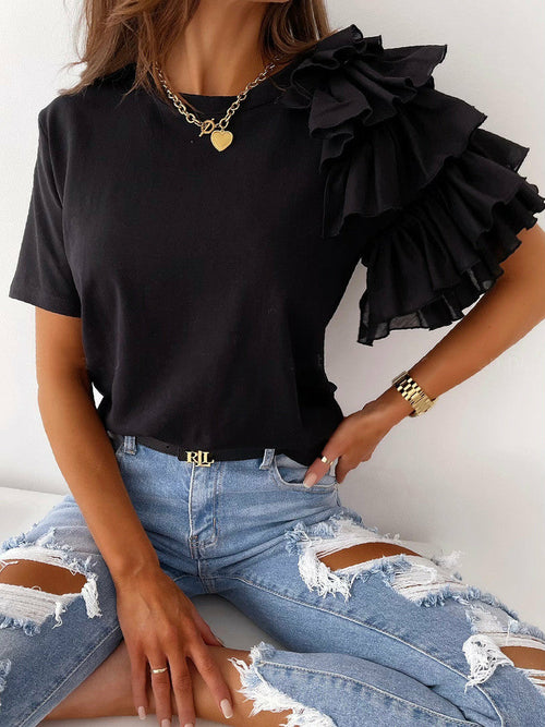 layered ruffle tops