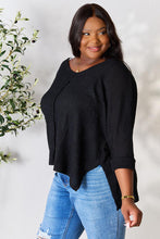 Load image into Gallery viewer, Full Size Round Neck High-Low Slit Knit Top
