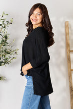 Load image into Gallery viewer, Full Size Round Neck High-Low Slit Knit Top
