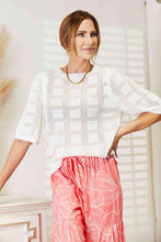 Load image into Gallery viewer, Woman&#39;s Ribbed Trim Round Neck Knit Top
