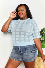 Load image into Gallery viewer, Woman&#39;s Ribbed Trim Round Neck Knit Top
