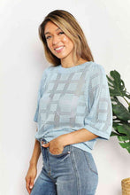 Load image into Gallery viewer, Woman&#39;s Ribbed Trim Round Neck Knit Top
