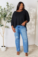 Load image into Gallery viewer, Full Size Round Neck High-Low Slit Knit Top
