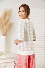 Load image into Gallery viewer, Woman&#39;s Ribbed Trim Round Neck Knit Top
