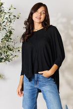 Load image into Gallery viewer, Full Size Round Neck High-Low Slit Knit Top
