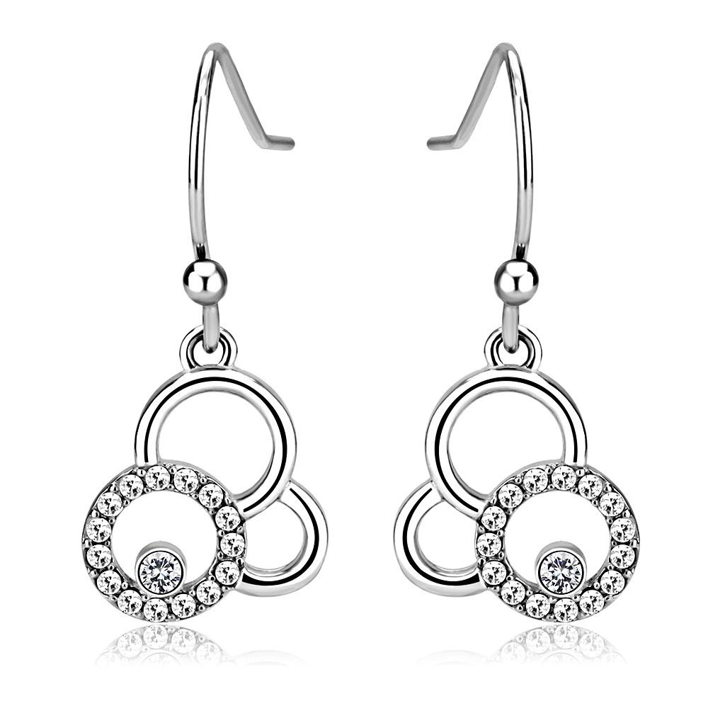 Woman's Stainless Steel Cubic Zirconia Earrings