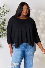 Load image into Gallery viewer, Full Size Round Neck High-Low Slit Knit Top
