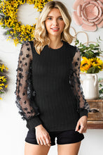 Load image into Gallery viewer, Woman&#39;s Textured Applique Long Sleeve Blouse
