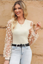 Load image into Gallery viewer, Woman&#39;s Textured Applique Long Sleeve Blouse
