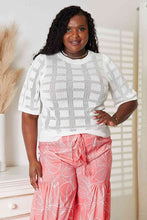 Load image into Gallery viewer, Woman&#39;s Ribbed Trim Round Neck Knit Top
